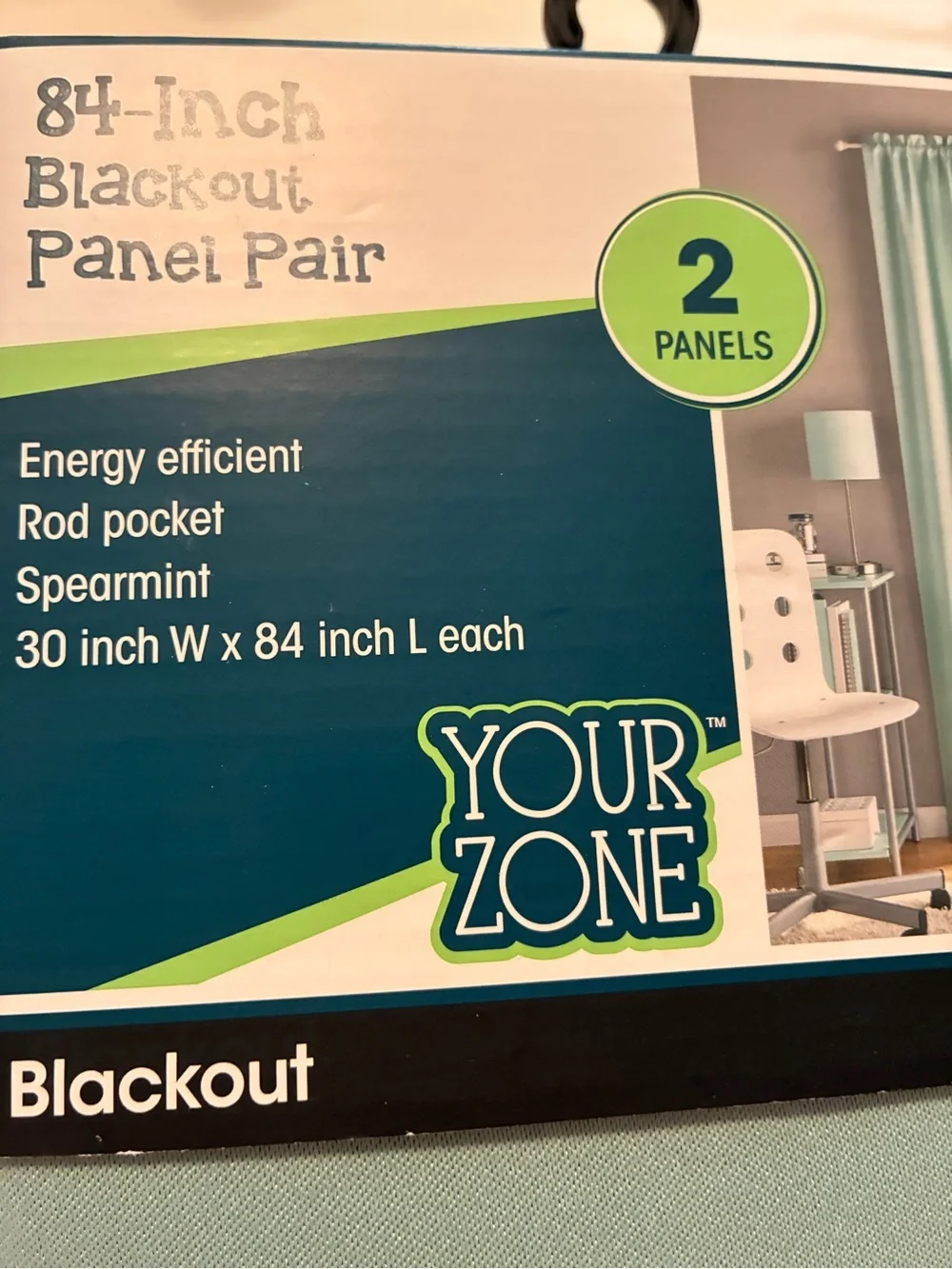 NWT Your Zone Blackout Curtain Panel Pair Spearmint 30